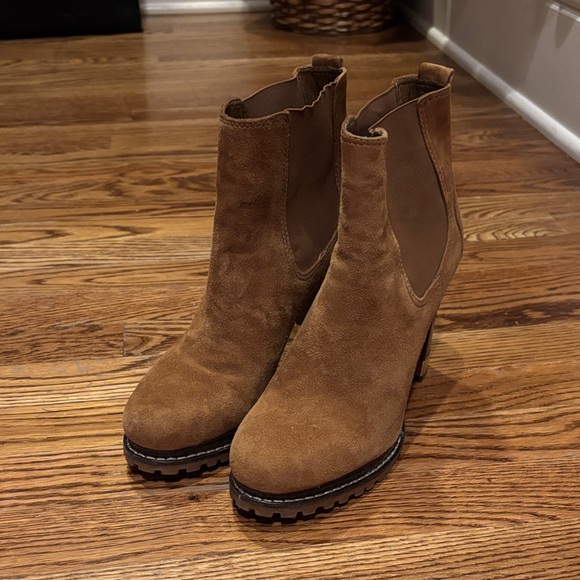 Tory Burch Shoes - Tory Burch Tan Suede Heeled Boots